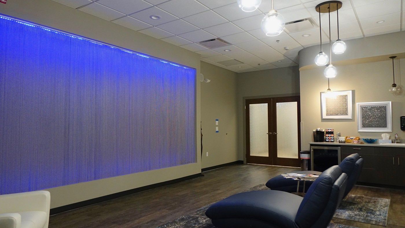 Private spa lounge and relaxation area at Hair Success Fargo
